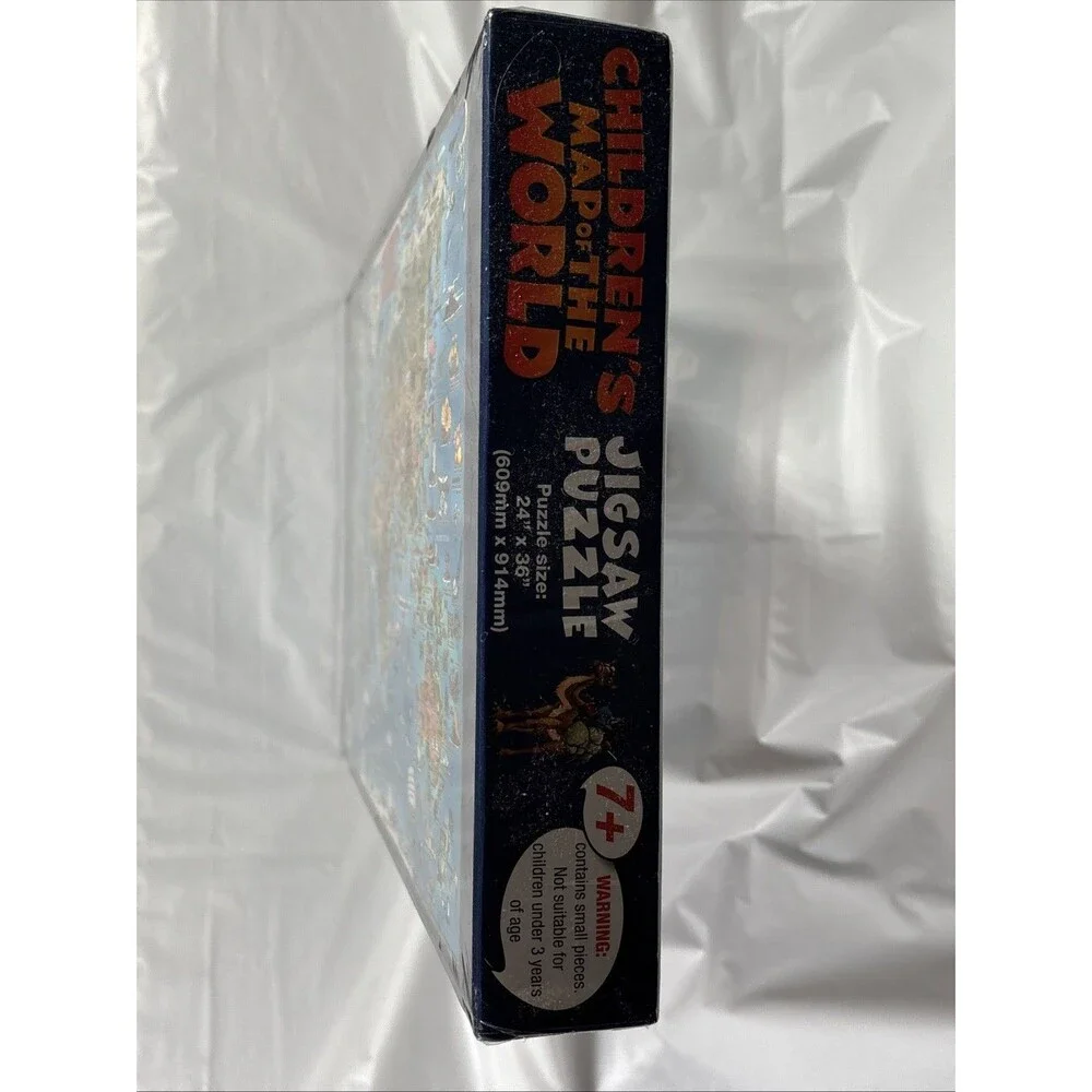 Dino’s Illustrated Children’s Map of The World 500 Pc 24x36” GIANT Puzzle • NEW